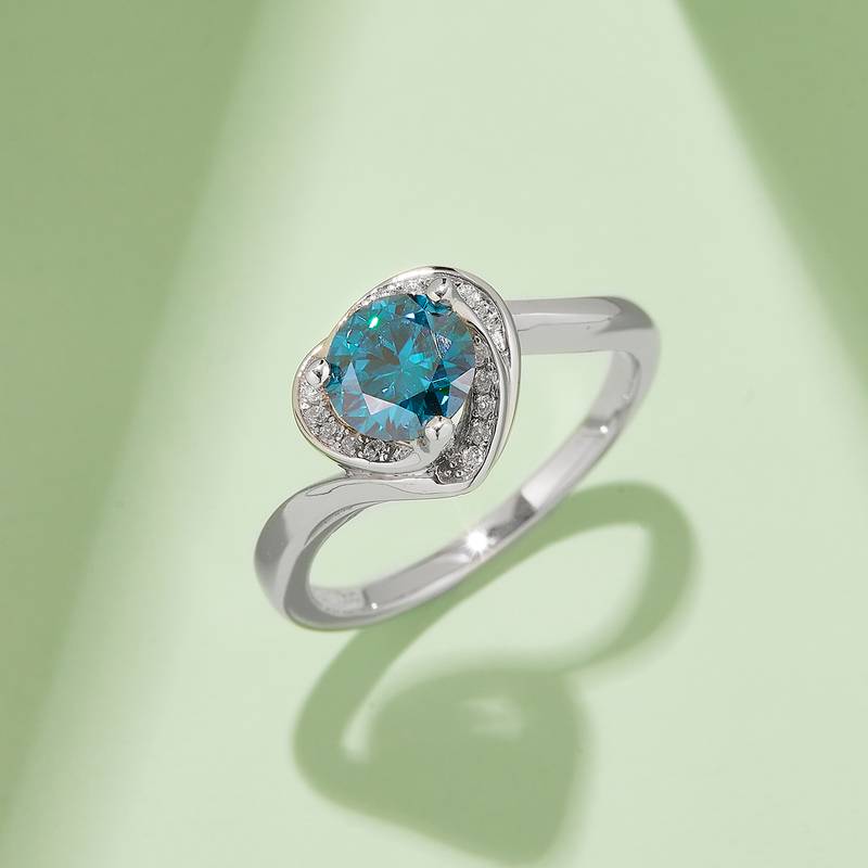 心花怒放S925银镀白金MoissaniteWomen's Ring1ctD级